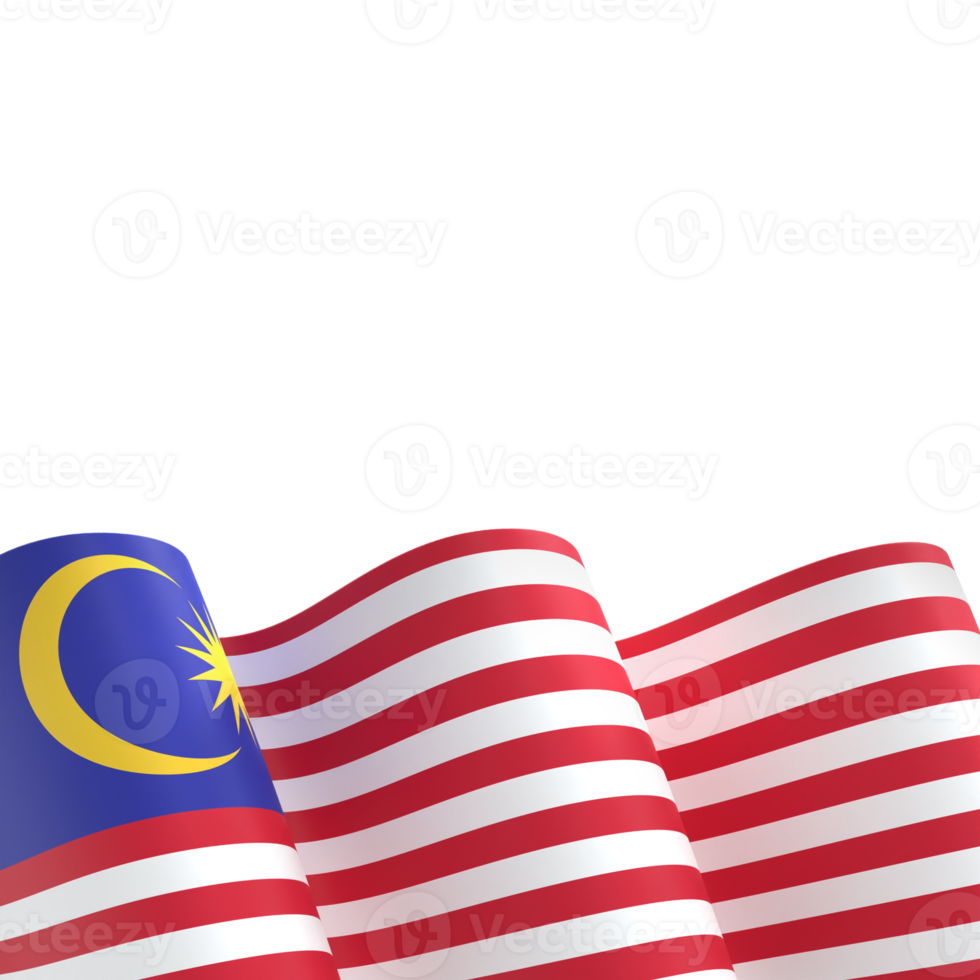 projeto de bandeira da malásia dia da independência nacional elemento de banner fundo transparente png
