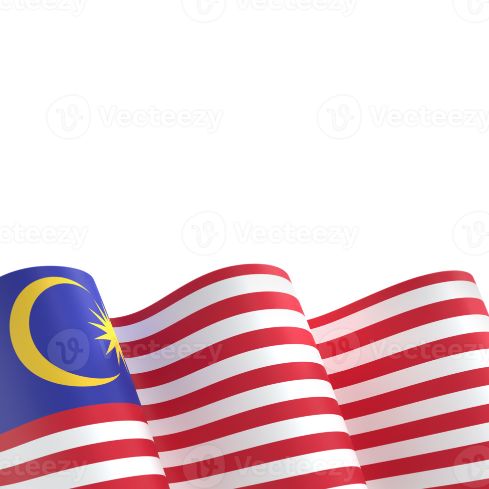 Malaysia flag design national independence day banner element transparent background png