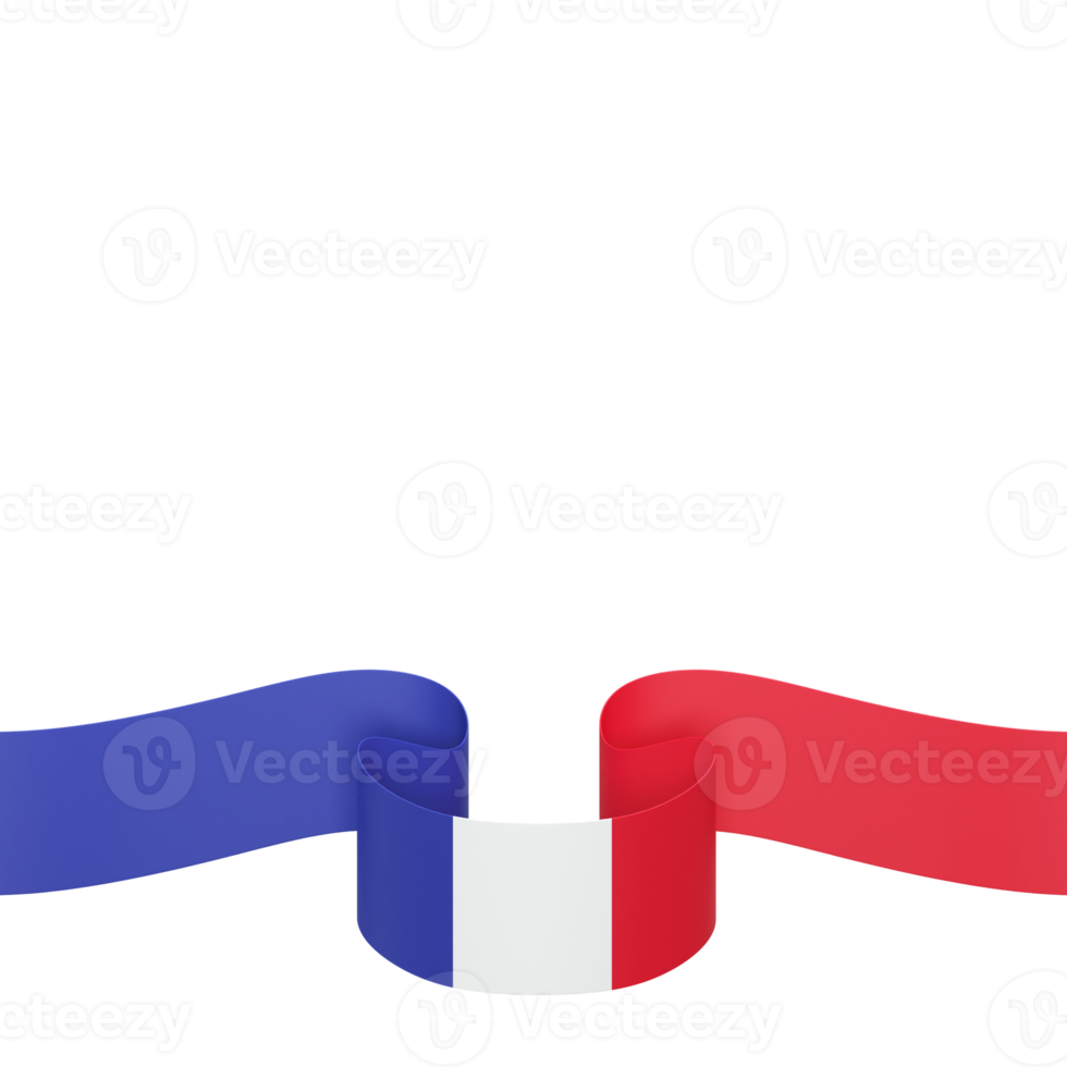 France flag design national independence day banner element transparent background png