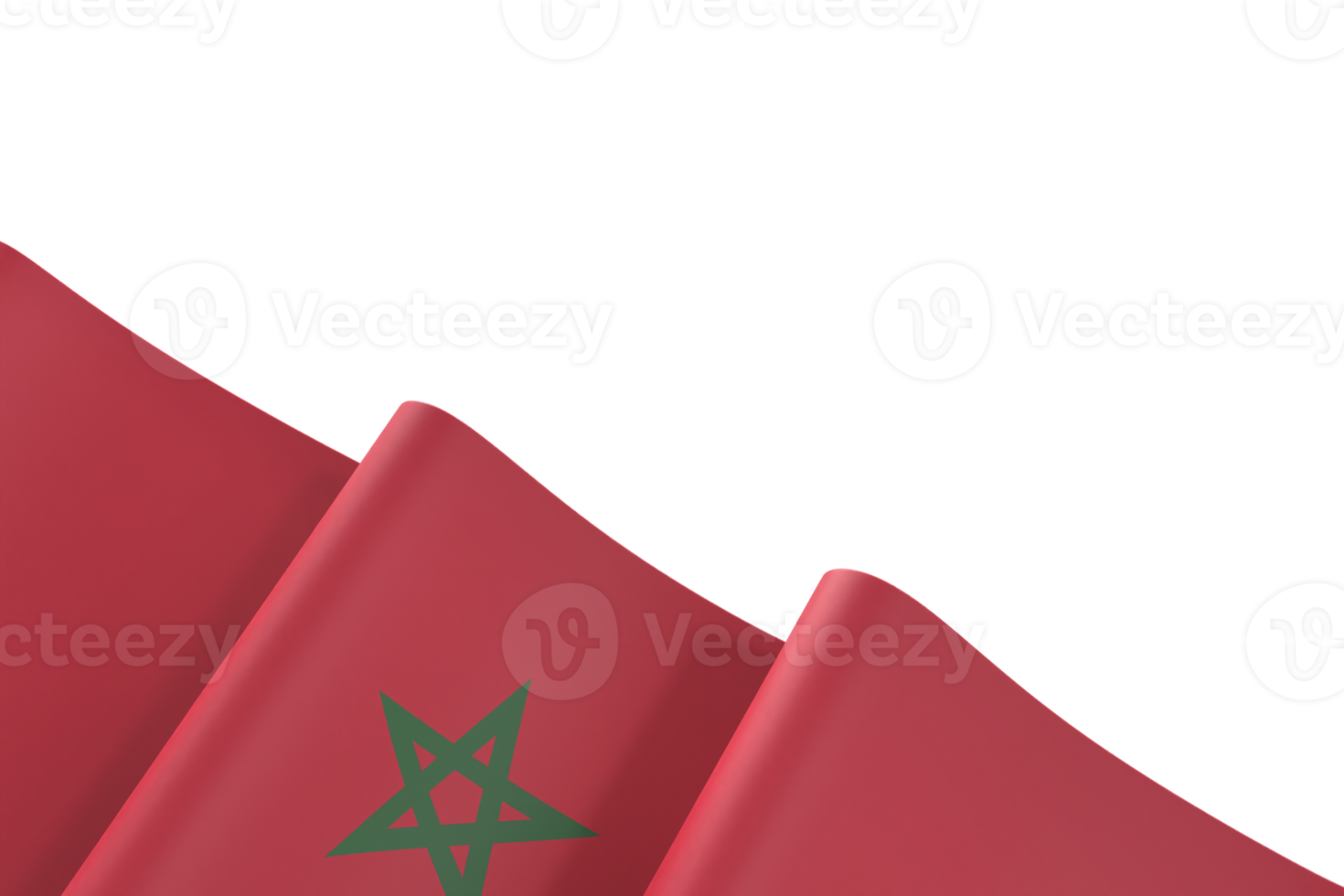 Morocco flag design national independence day banner element transparent background png