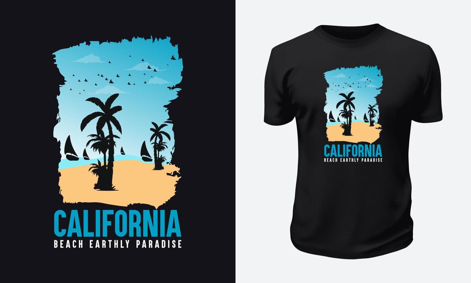 diseño de camiseta de verano y playa vector