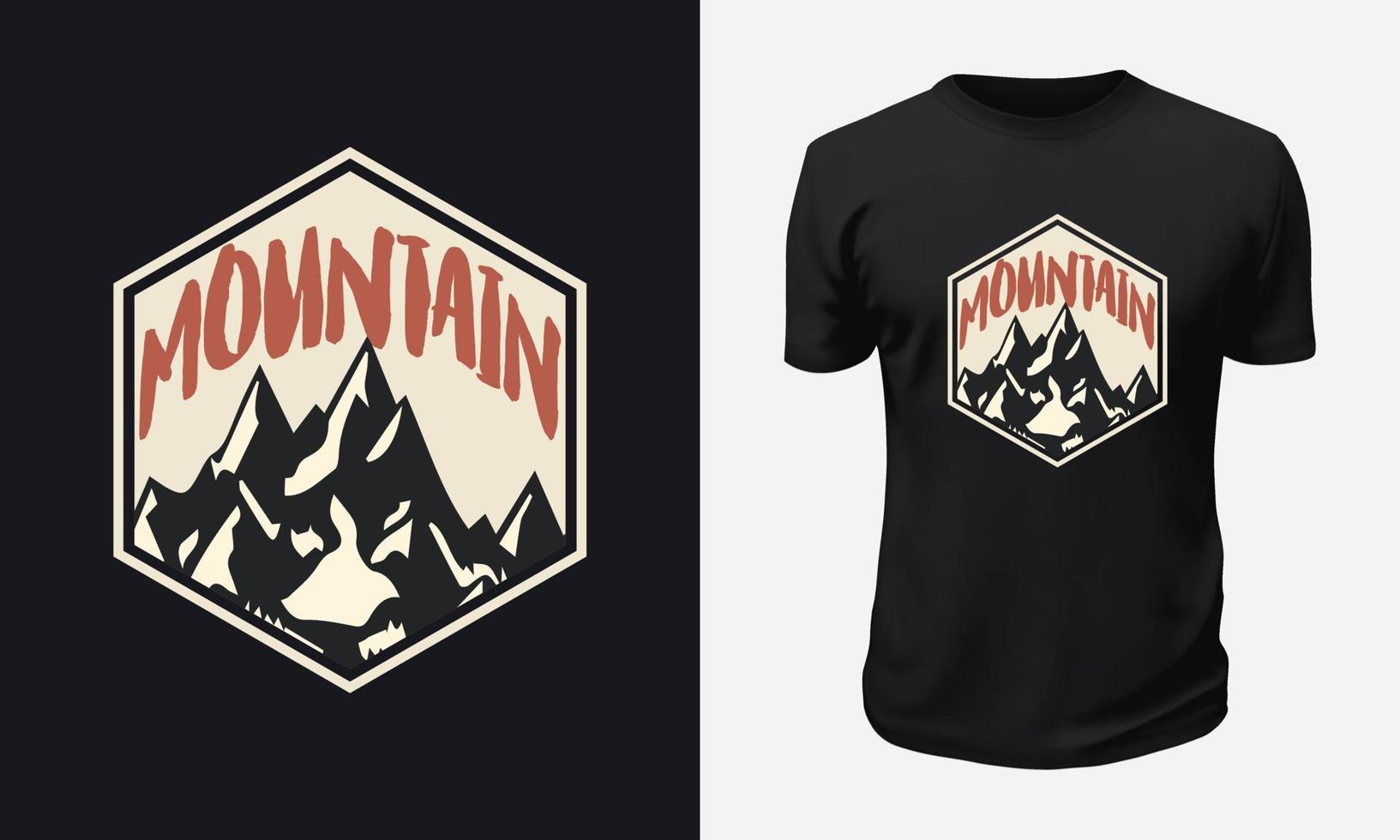 diseño de camiseta de montaña al aire libre vector