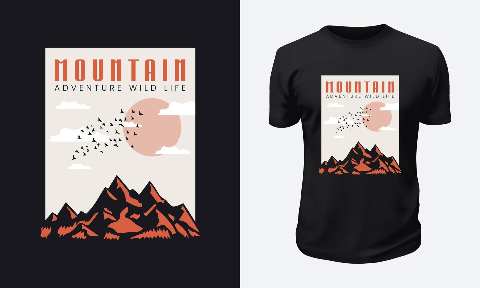 Outdoor Mountain T shirt Design vector