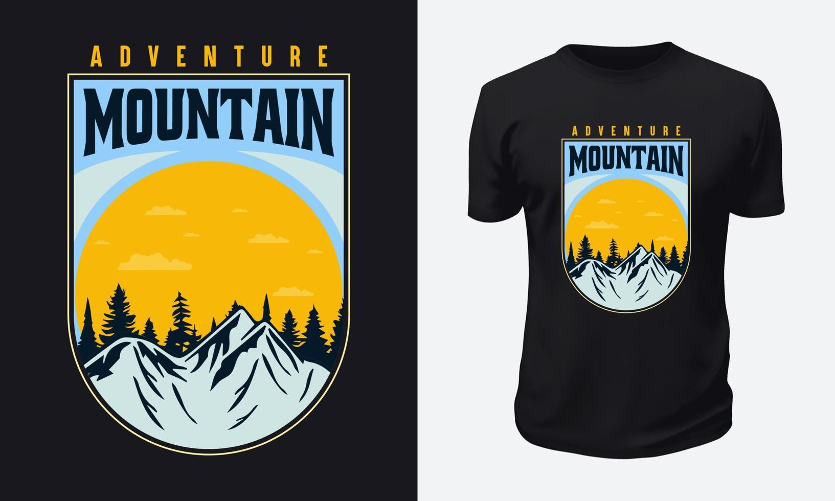 diseño de camiseta de montaña al aire libre vector