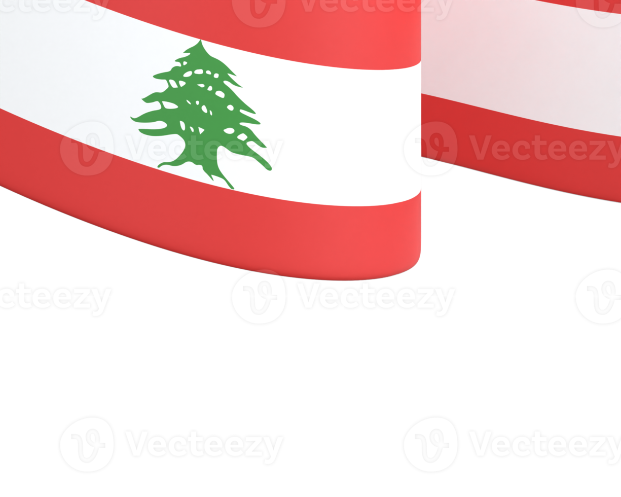 Lebanon flag design national independence day banner element transparent background png