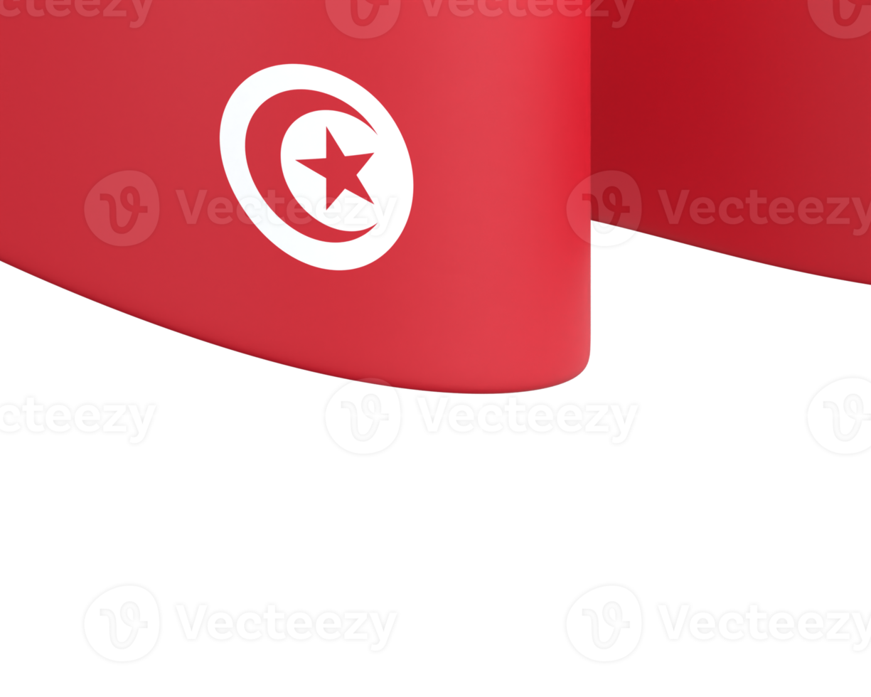 design de bandeira da tunísia elemento de banner do dia da independência nacional fundo transparente png