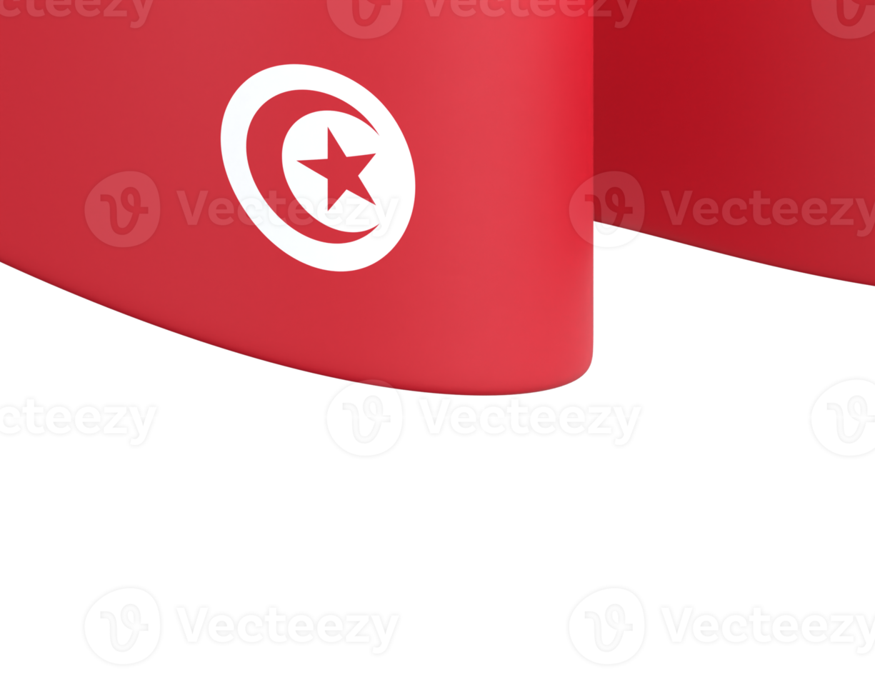 Tunisia flag design national independence day banner element transparent background png