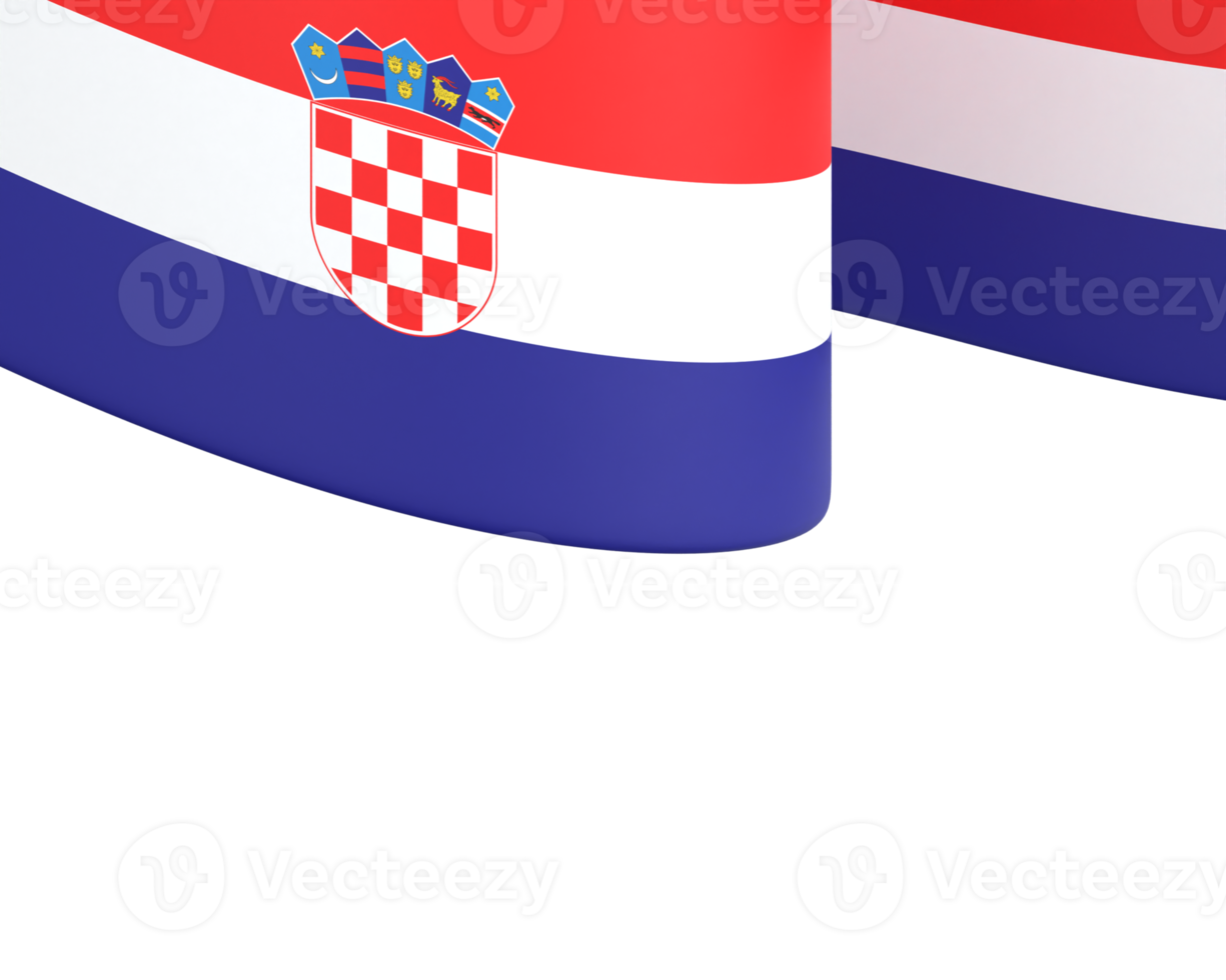 Croatia flag design national independence day banner element transparent background png