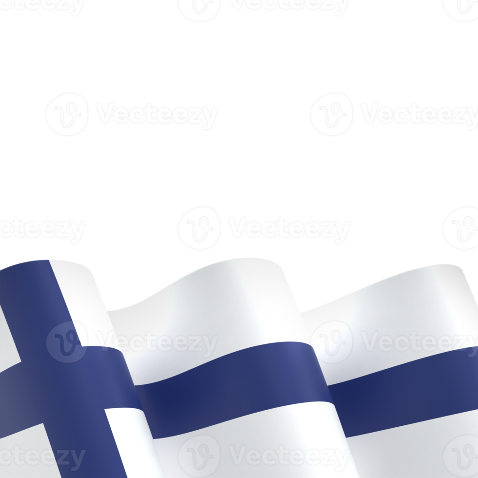 Finland flag design national independence day banner element transparent background png