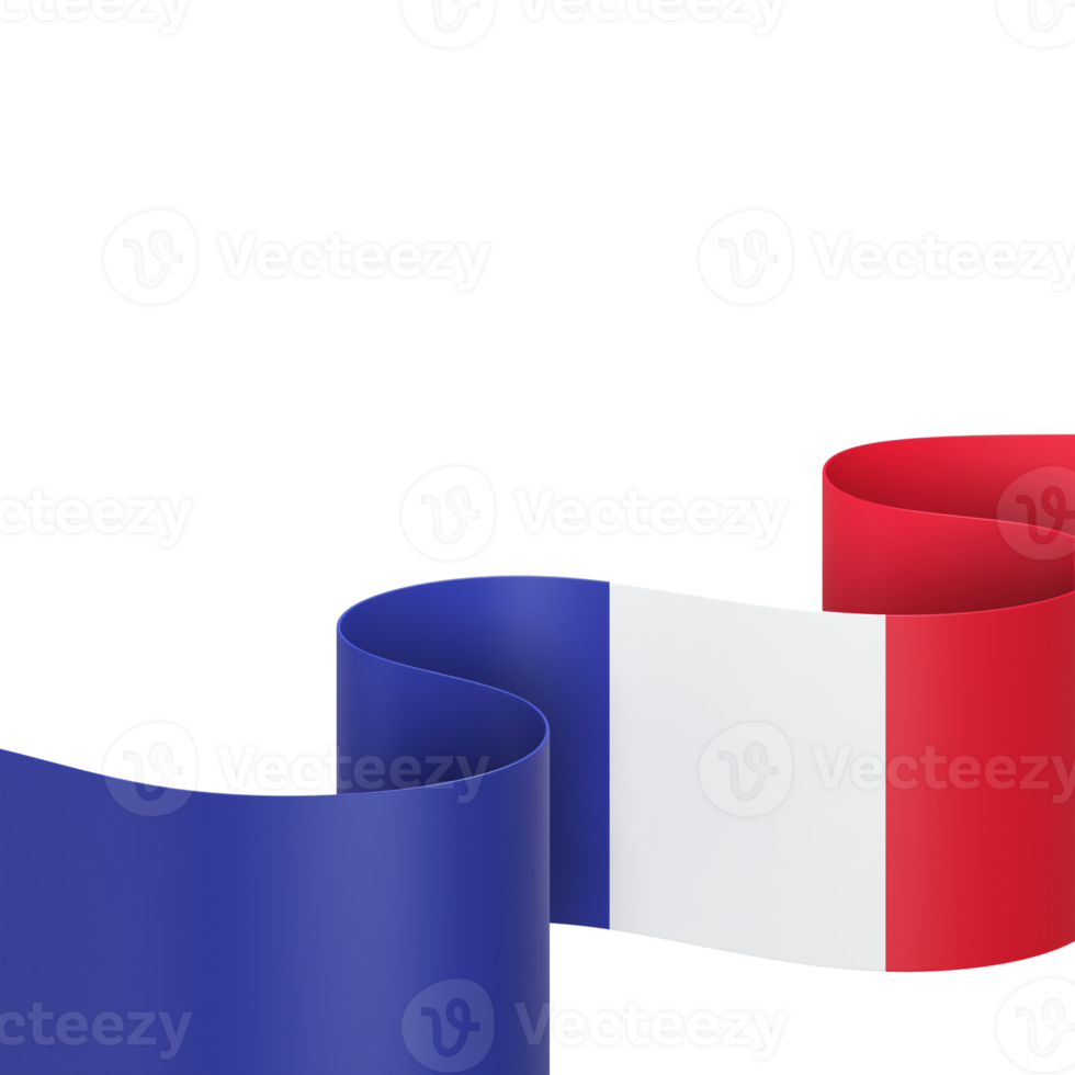 France flag design national independence day banner element transparent background png