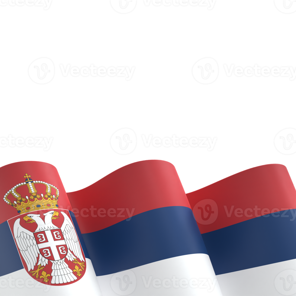 Serbia flag design national independence day banner element transparent background png
