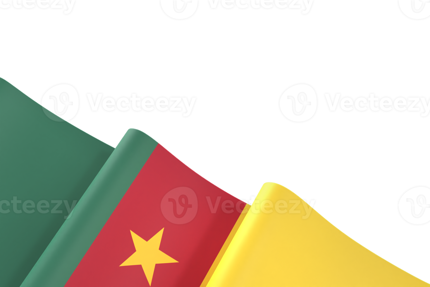 Cameroon flag design national independence day banner element transparent background png