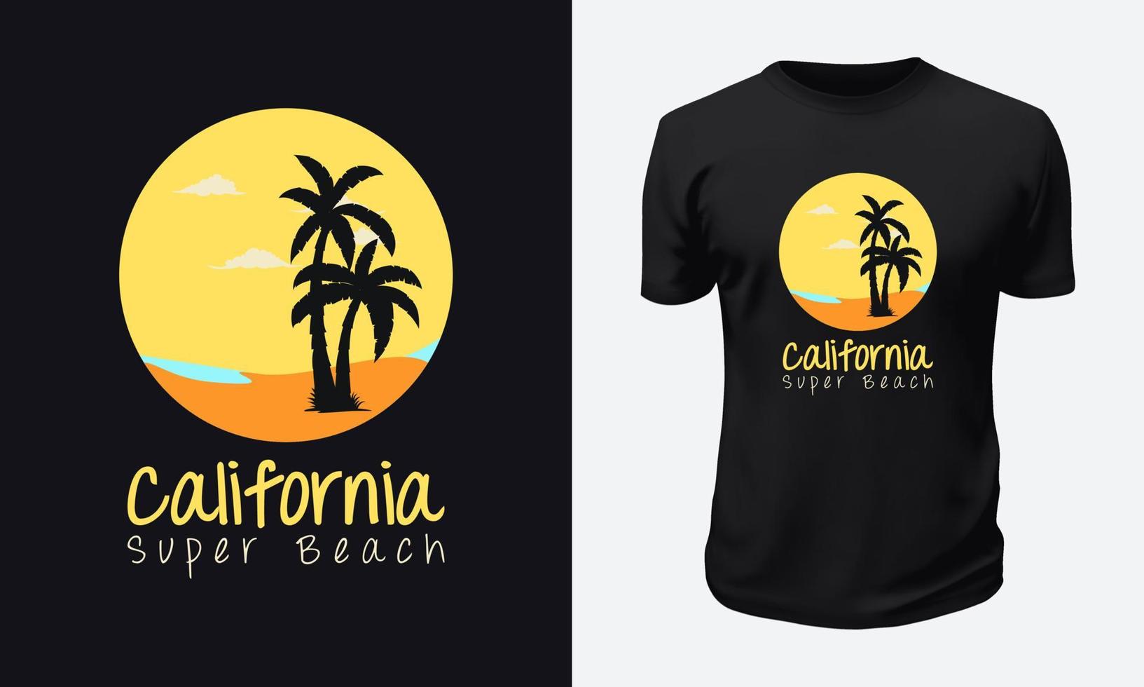 diseño de camiseta de verano y playa vector