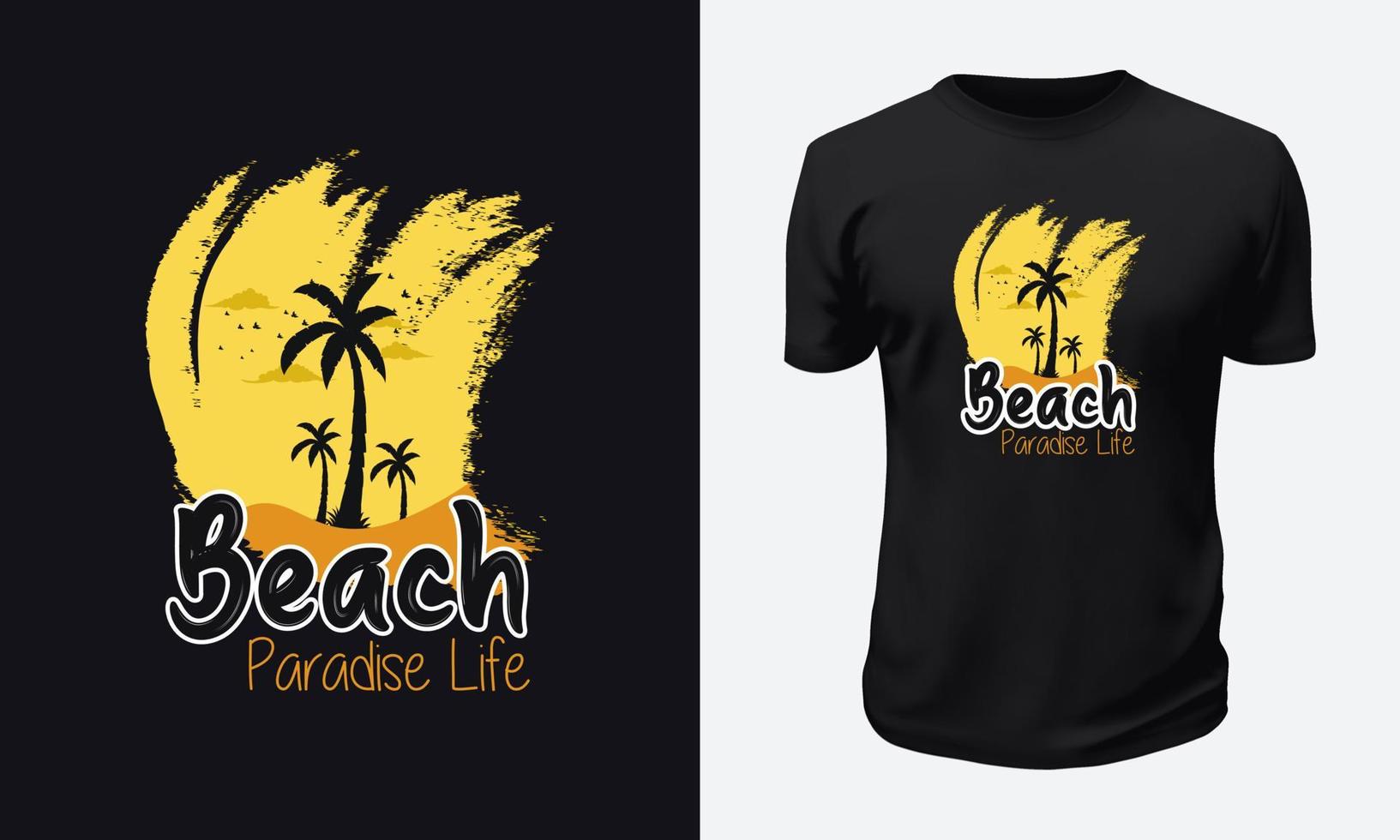 diseño de camiseta de verano y playa vector