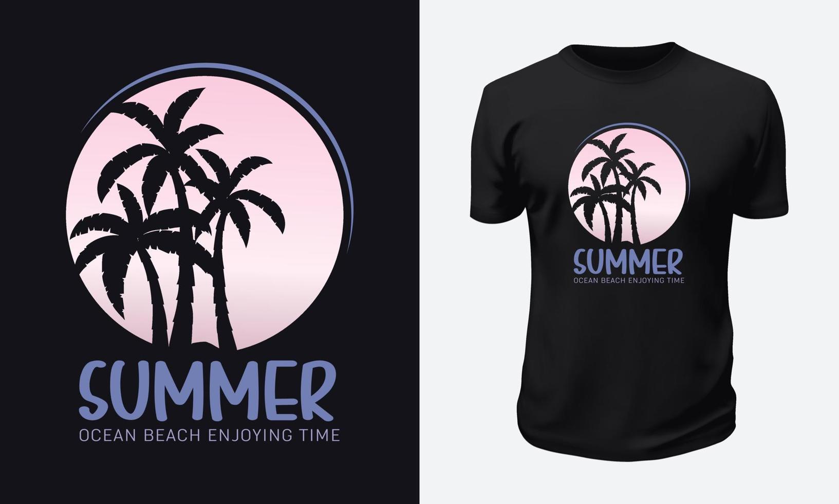 Summer and Beach T shirt Design vector