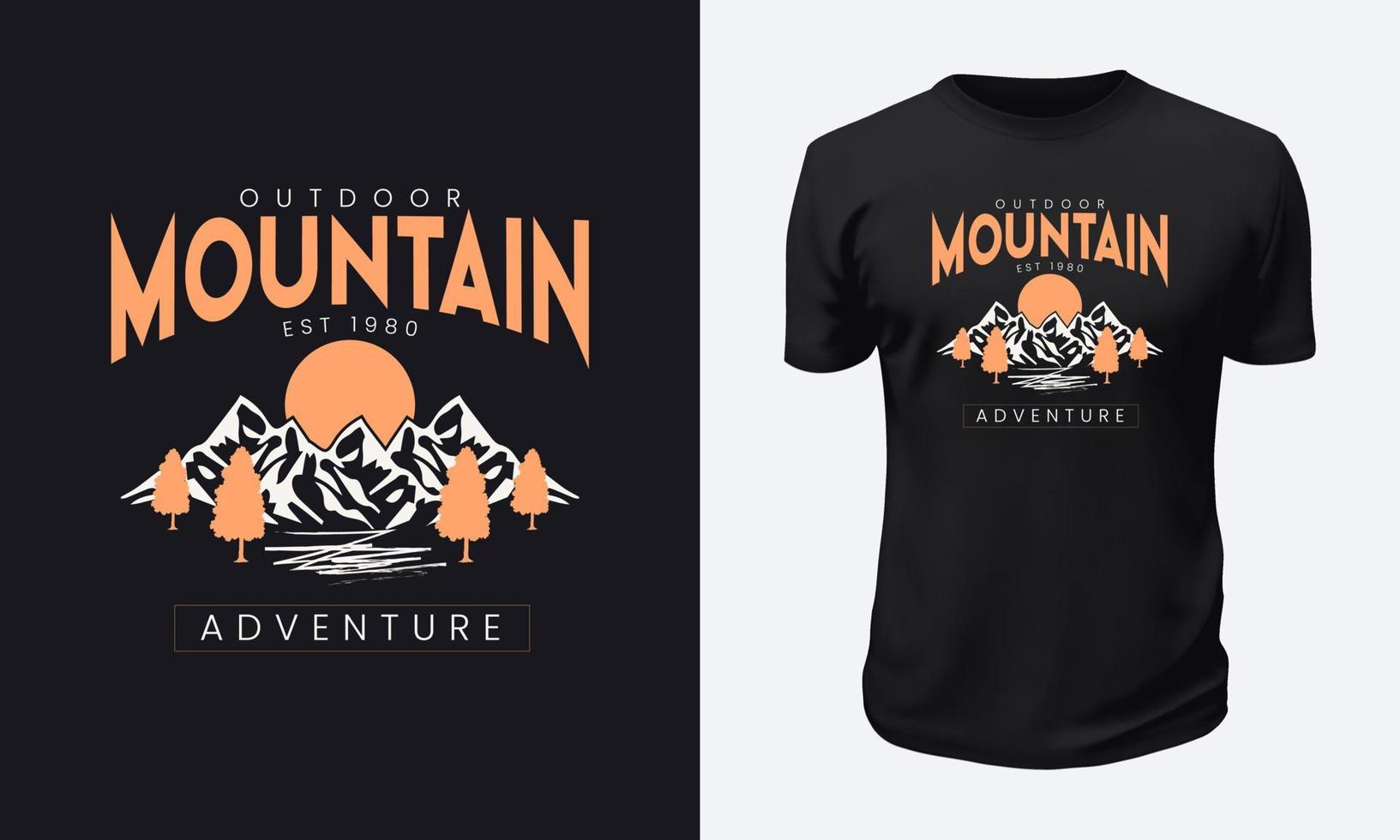 diseño de camiseta de montaña al aire libre vector