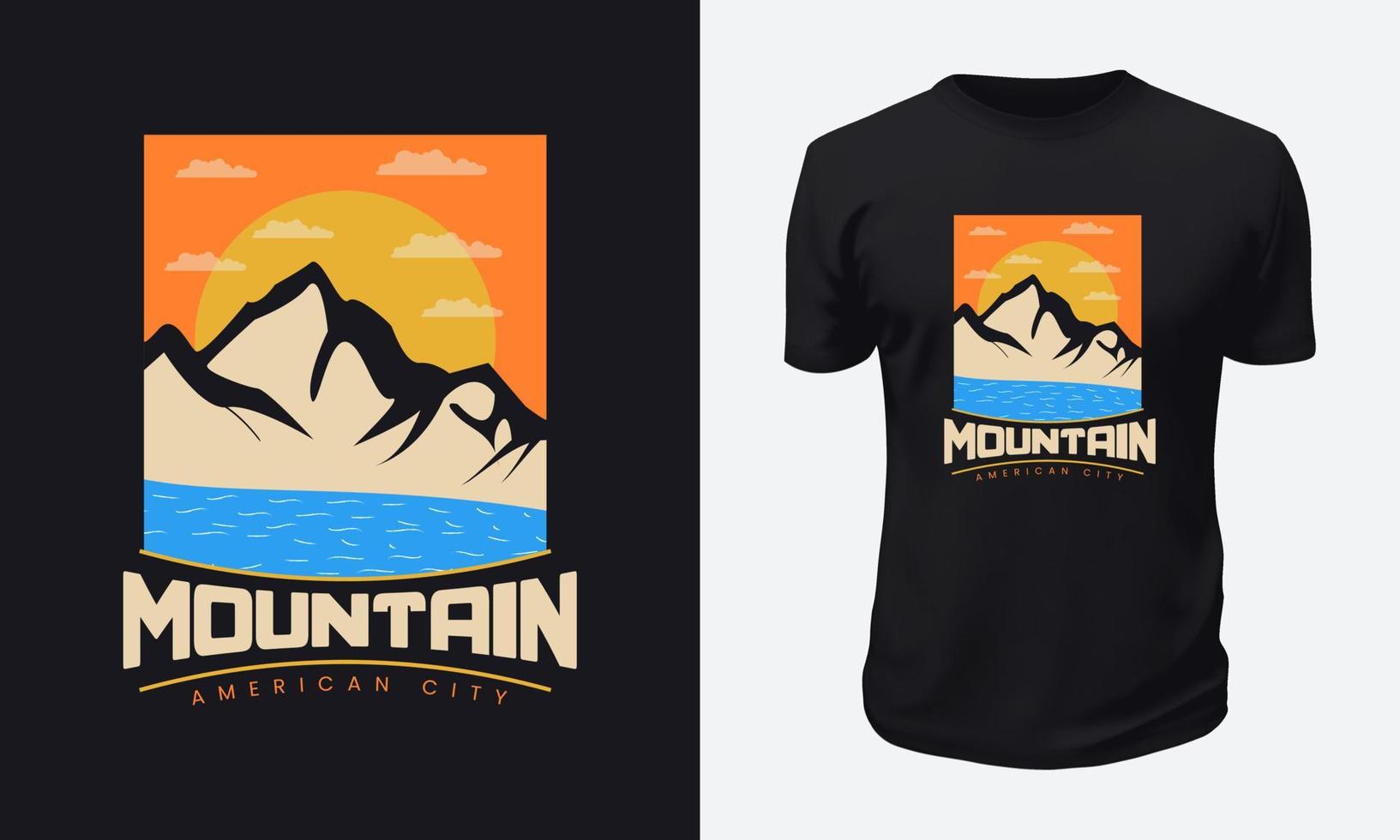 diseño de camiseta de montaña al aire libre vector