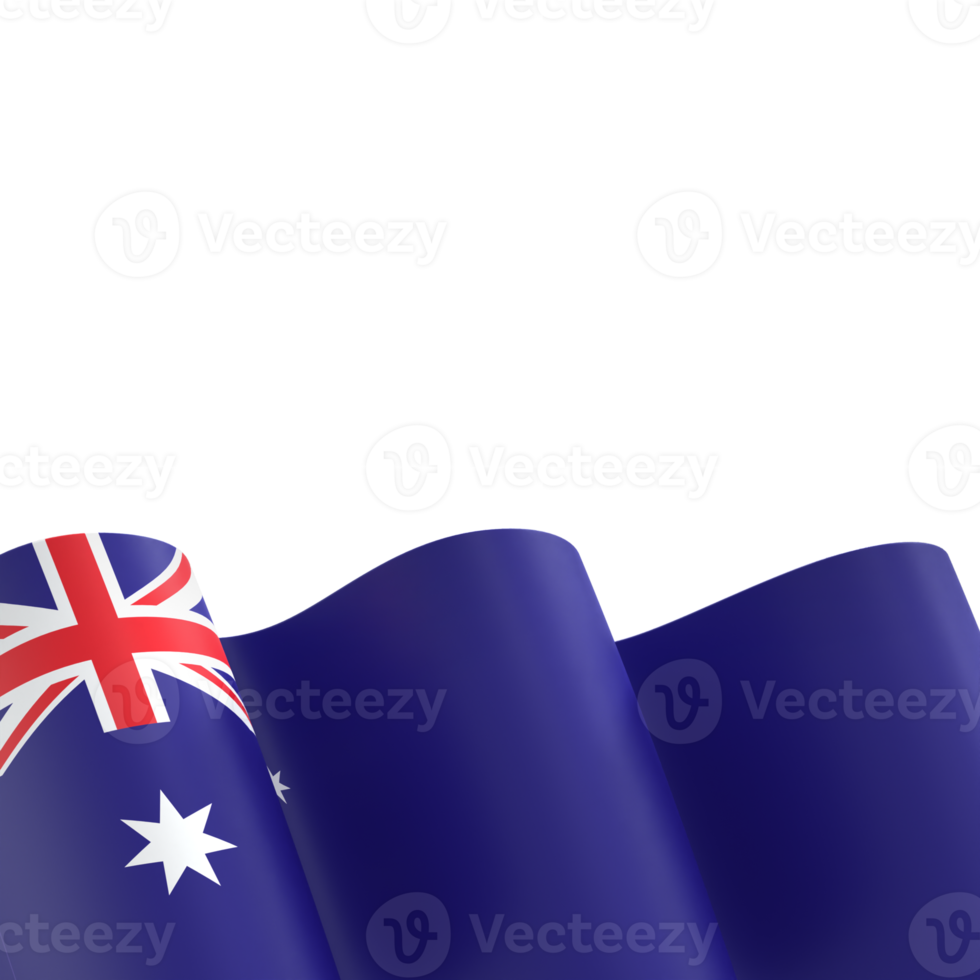 Australia flag design national independence day banner element transparent background png