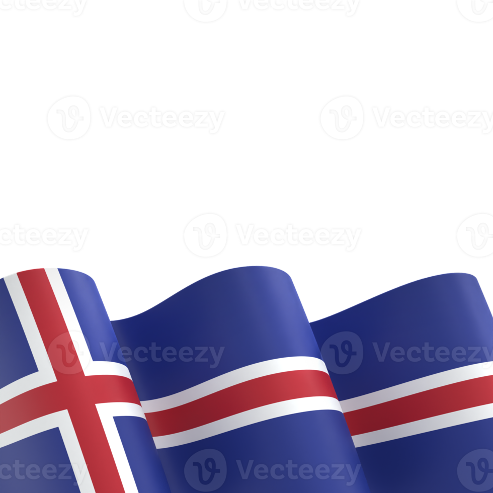 Iceland flag design national independence day banner element transparent background png
