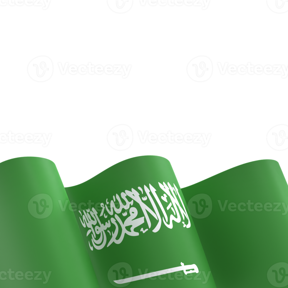 Saudi Arabia flag design national independence day banner element transparent background png