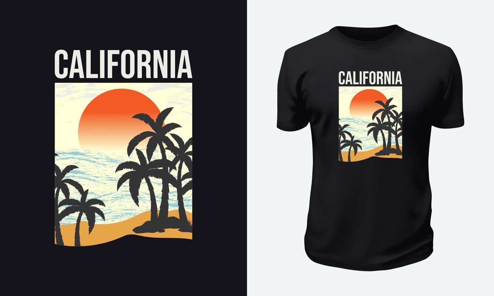 diseño de camiseta de verano y playa vector