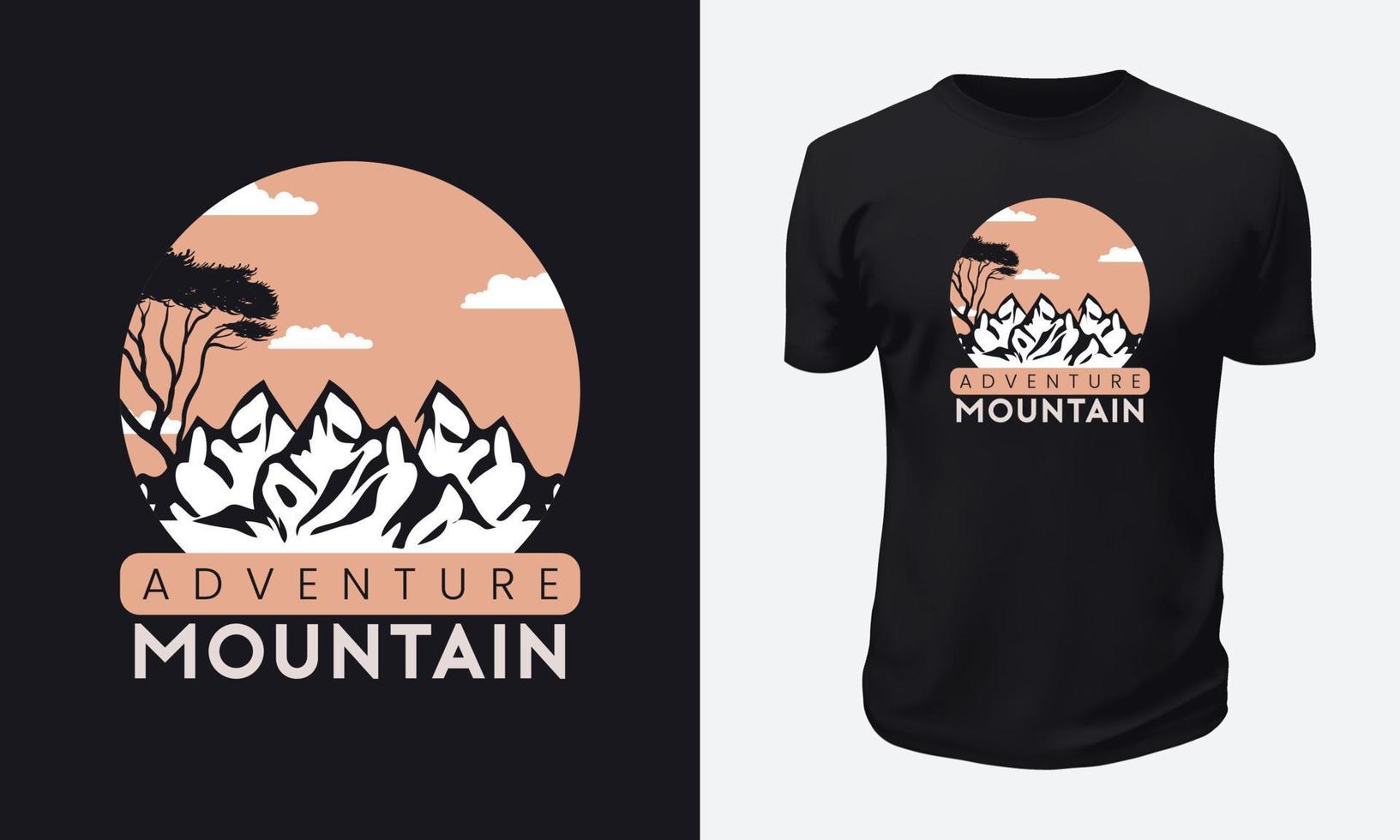 diseño de camiseta de montaña al aire libre vector