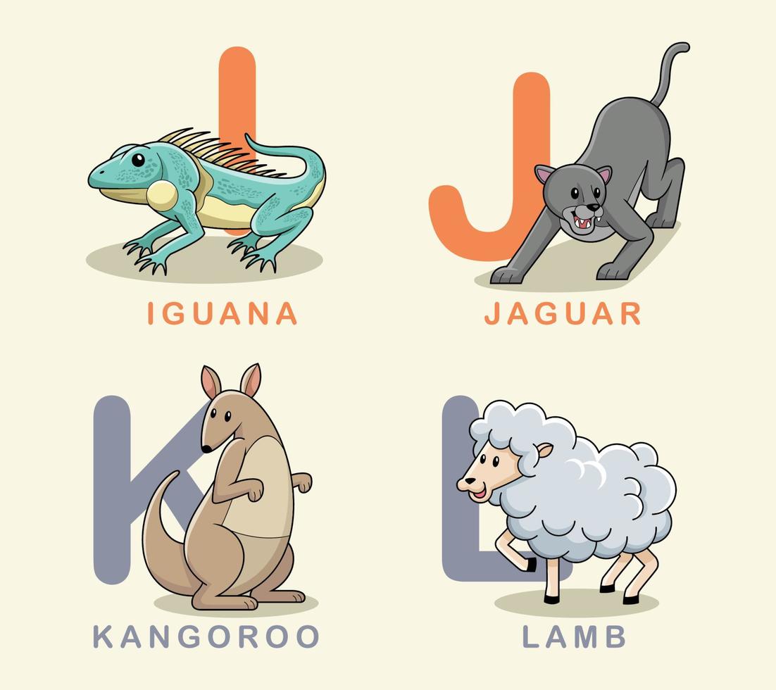 vector de diseño de alfabeto de animales lindos