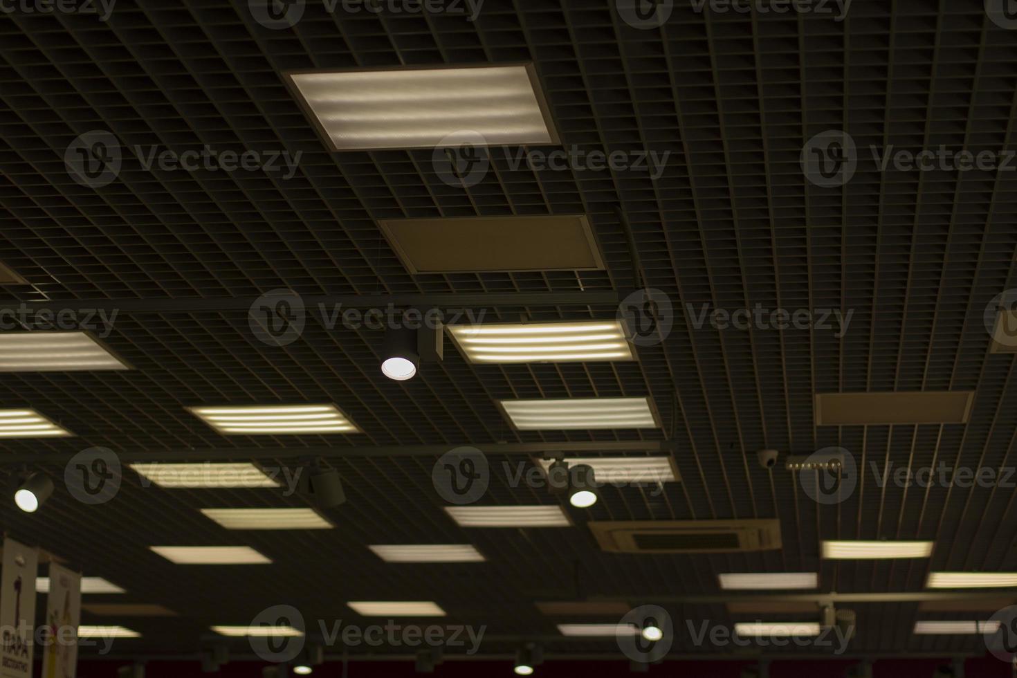 Lamp on the ceiling. Shop interior. photo