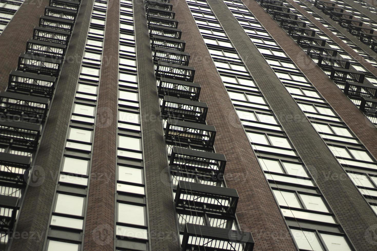 Windows in the building. Air conditioners are not installed in the grid. photo