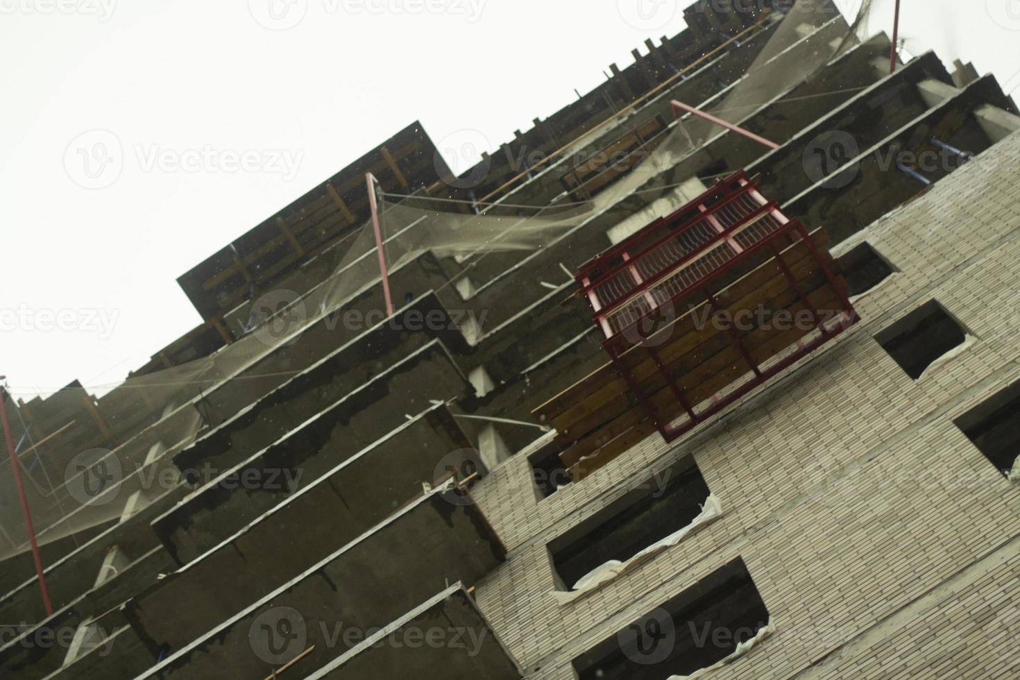 Building a house. Cladding of the building. photo