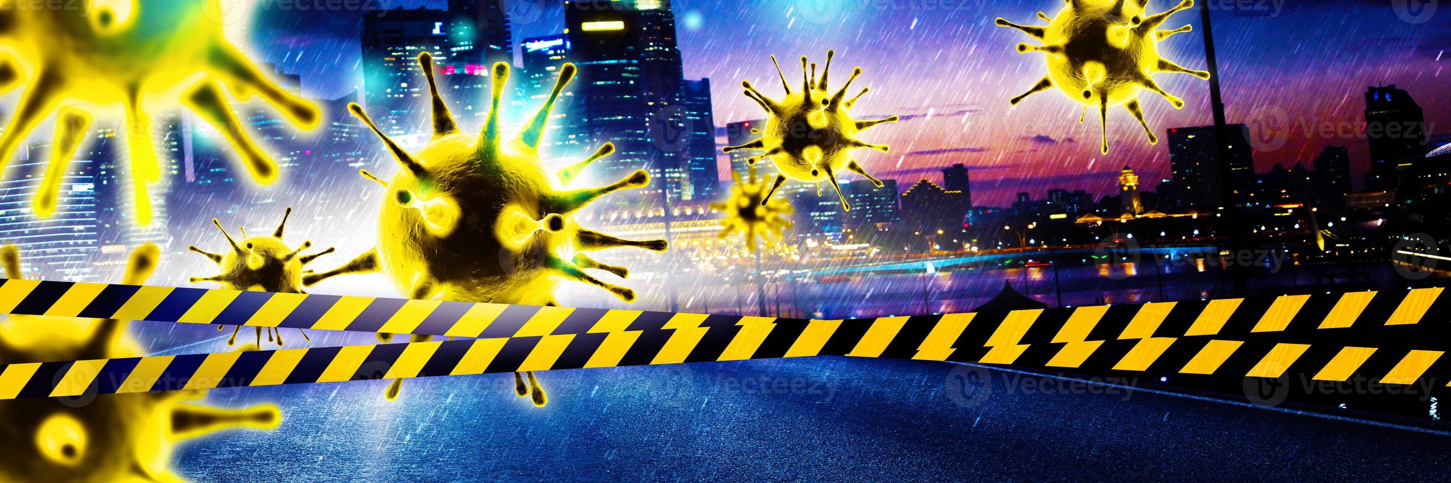 Corona virus background, pandemic risk concept. 3D illustration photo