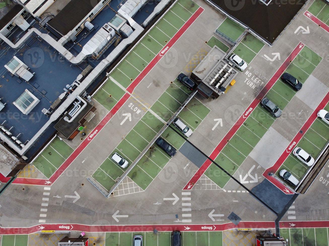 Luton City Centre and Local Buildings, High Angle Drone's View of Luton City Centre and Railway Station. Luton England Great Britain photo
