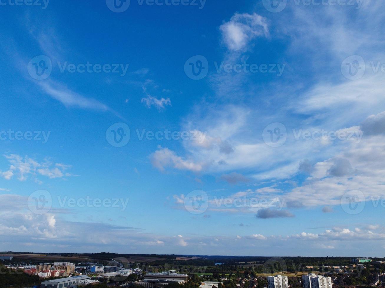 Luton City Centre and Local Buildings, High Angle Drone's View of Luton City Centre and Railway Station. Luton England Great Britain photo