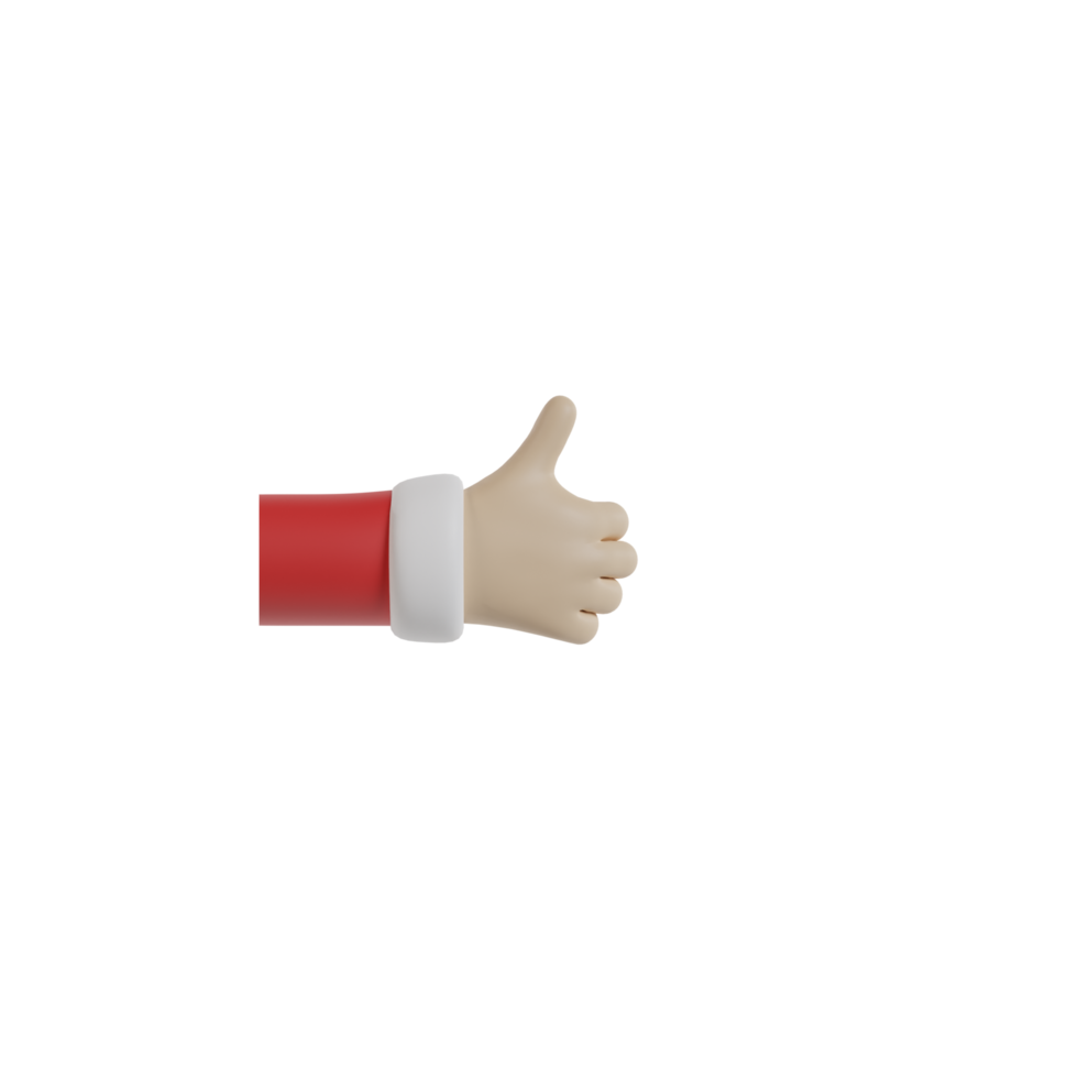 3D Isolated Hand With Red And White Clothes png