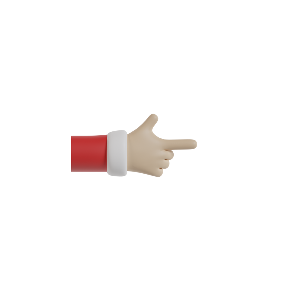 3D Isolated Hand With Red And White Clothes png