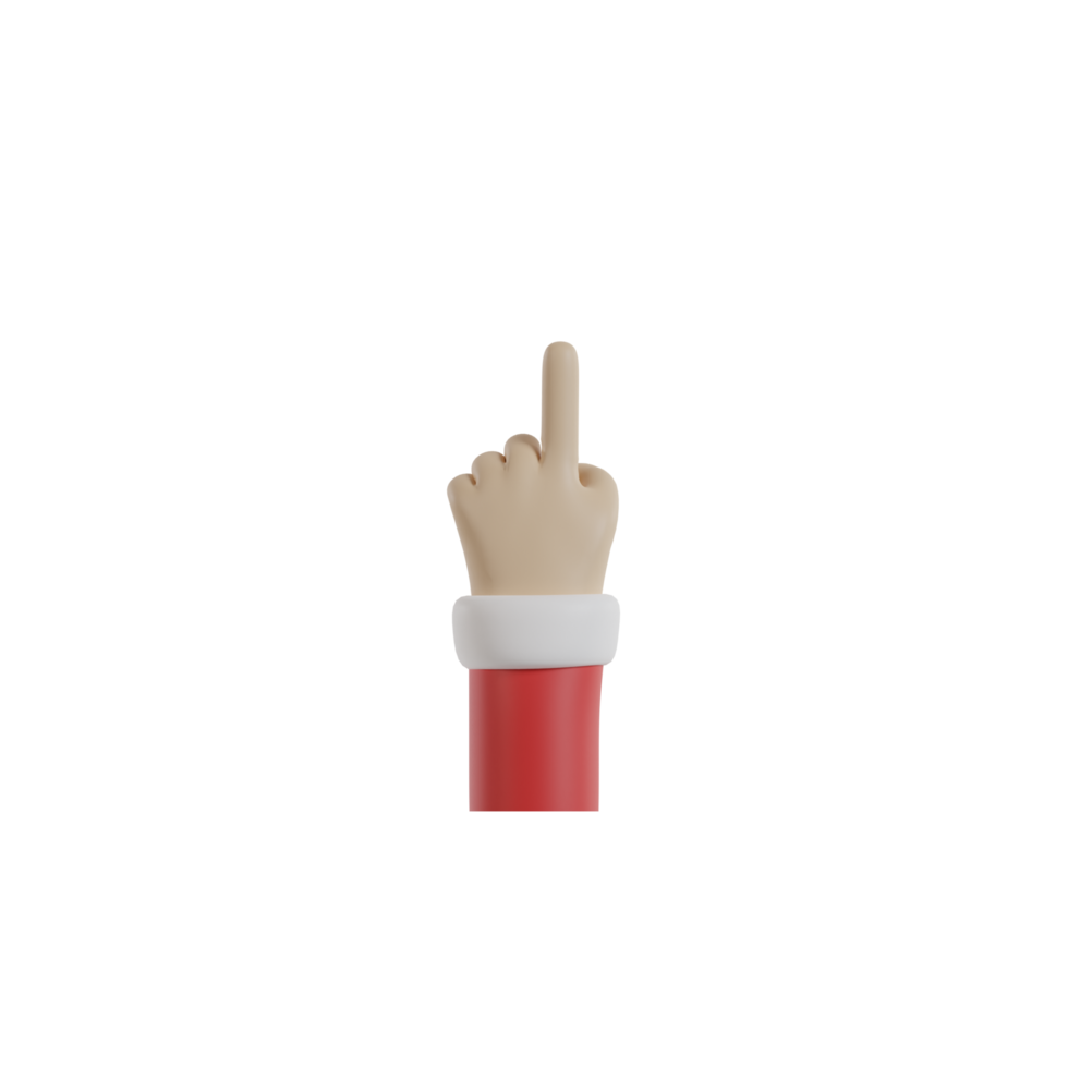 3D Isolated Hand With Red And White Clothes png