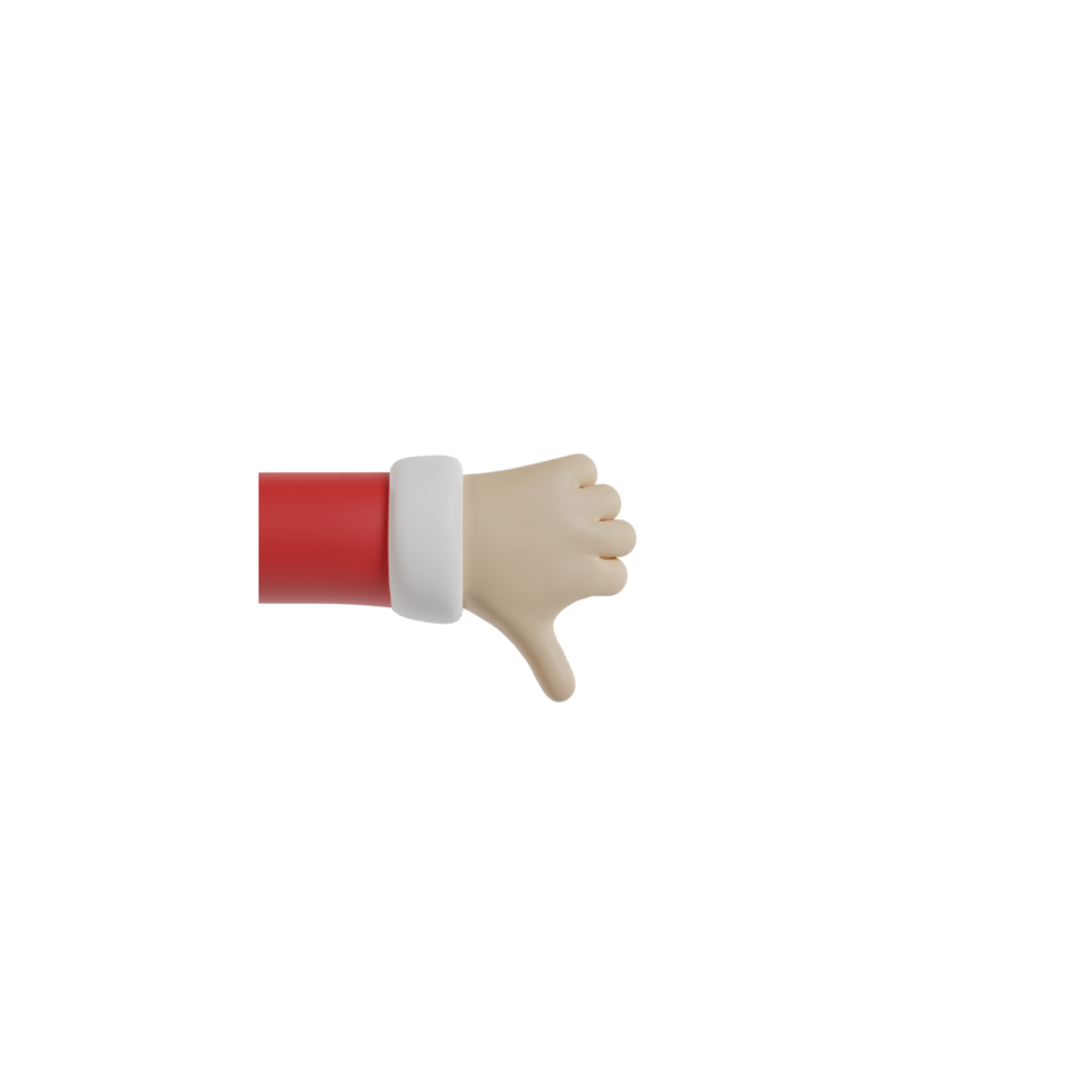 3D Isolated Hand With Red And White Clothes png