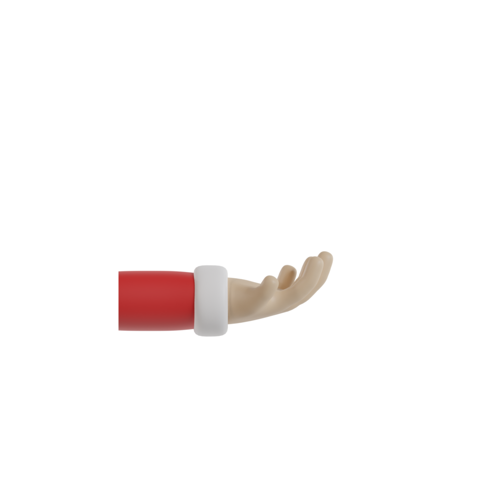 3D Isolated Hand With Red And White Clothes png