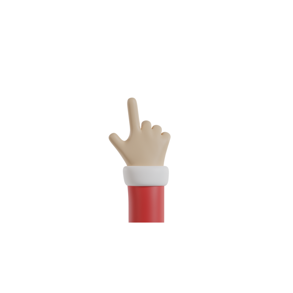 3D isolierte Hand mit roter und weißer Kleidung png