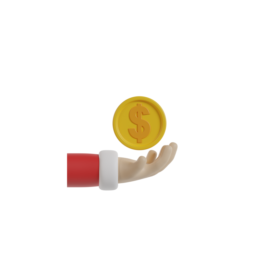 3D Isolated Hand With Red And White Clothes png