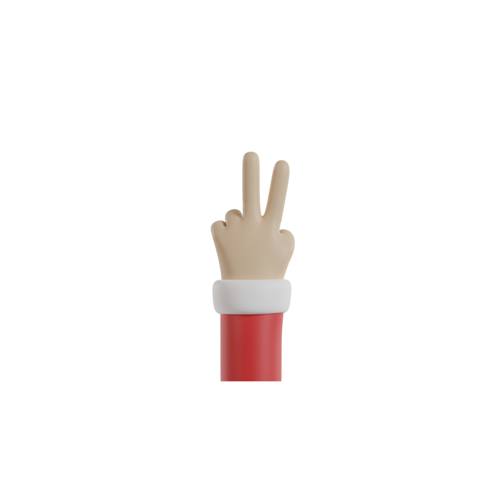 3D isolierte Hand mit roter und weißer Kleidung png