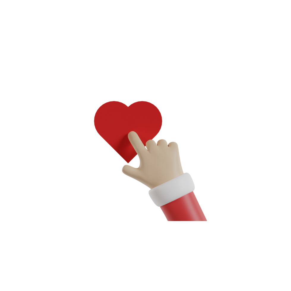 3D Isolated Hand With Red And White Clothes png