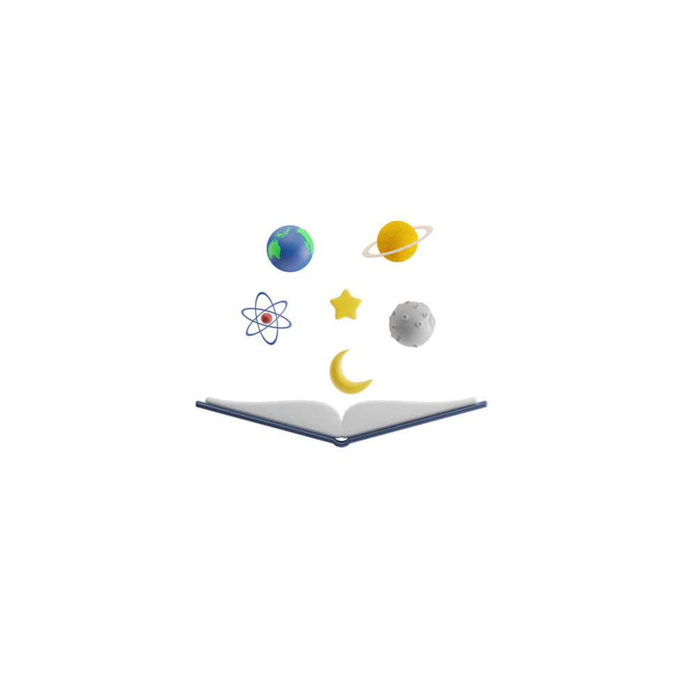 3D Isolated Various Books png