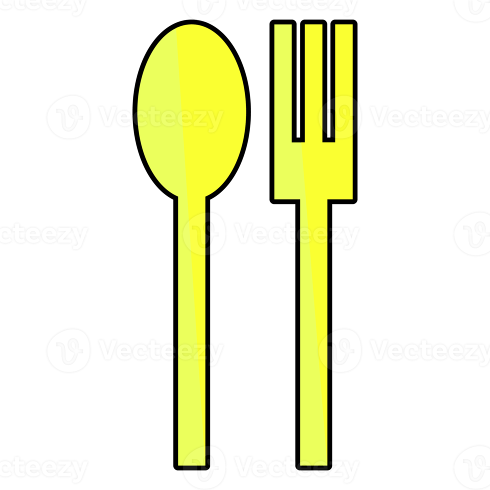 Fork and Spoon Icon Flat Design png