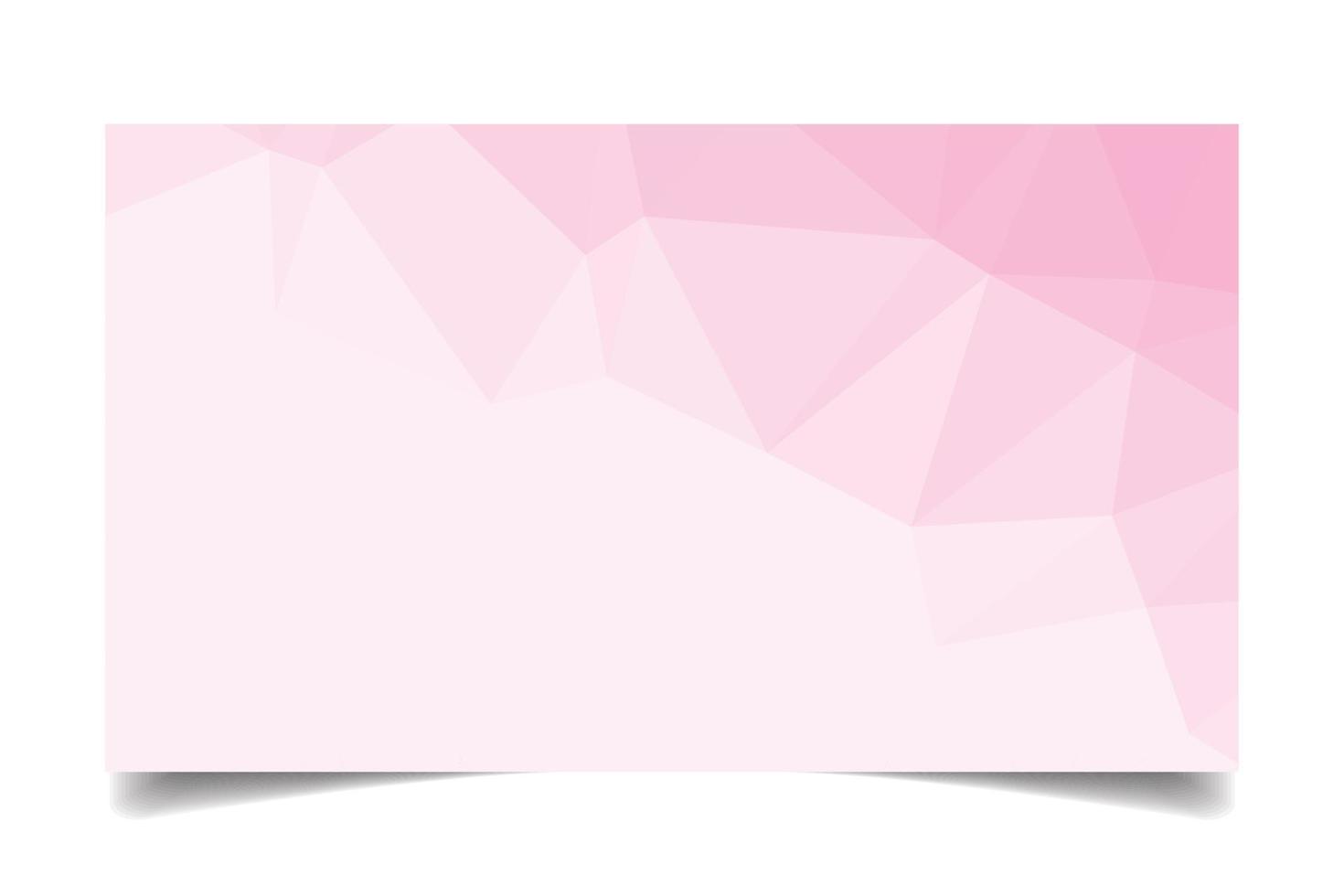 pink color triangulated background texture vector for business card template