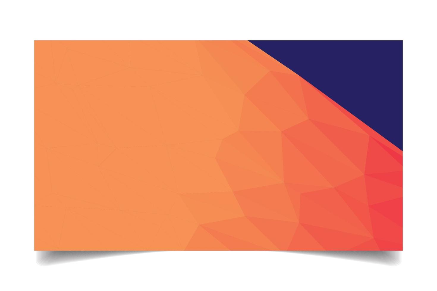orange color triangulated background texture vector for business card template
