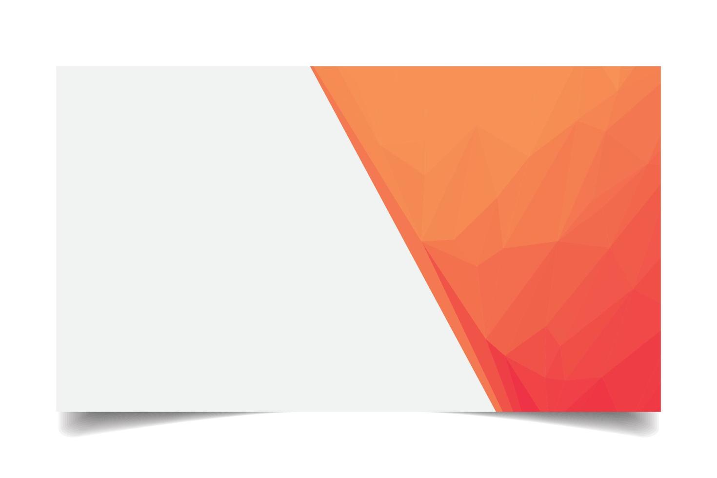 orange color triangulated background texture vector for business card template