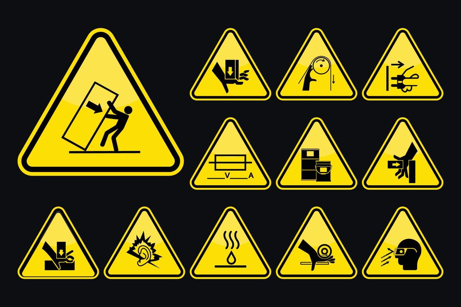 Set Of Road Sign Icons Vector Illustration In Flat design