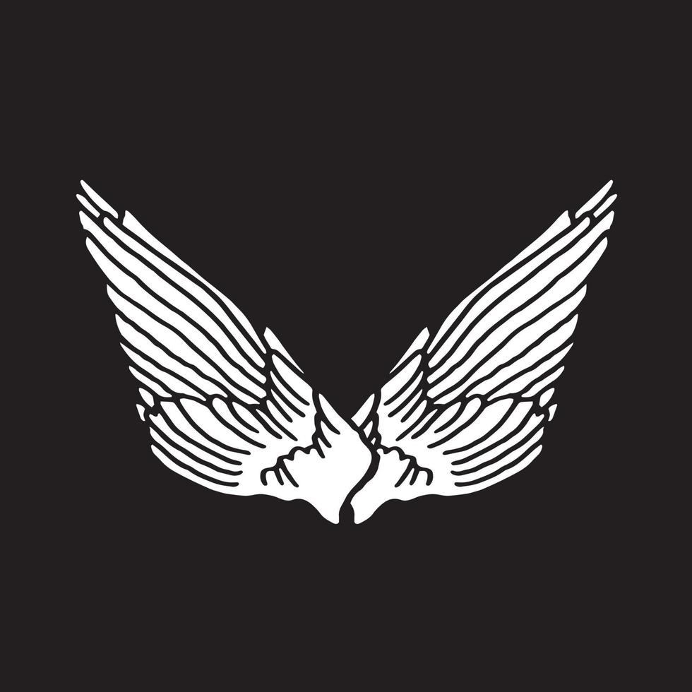 Sketch Wings Pair Hand Drawn Angel Vector