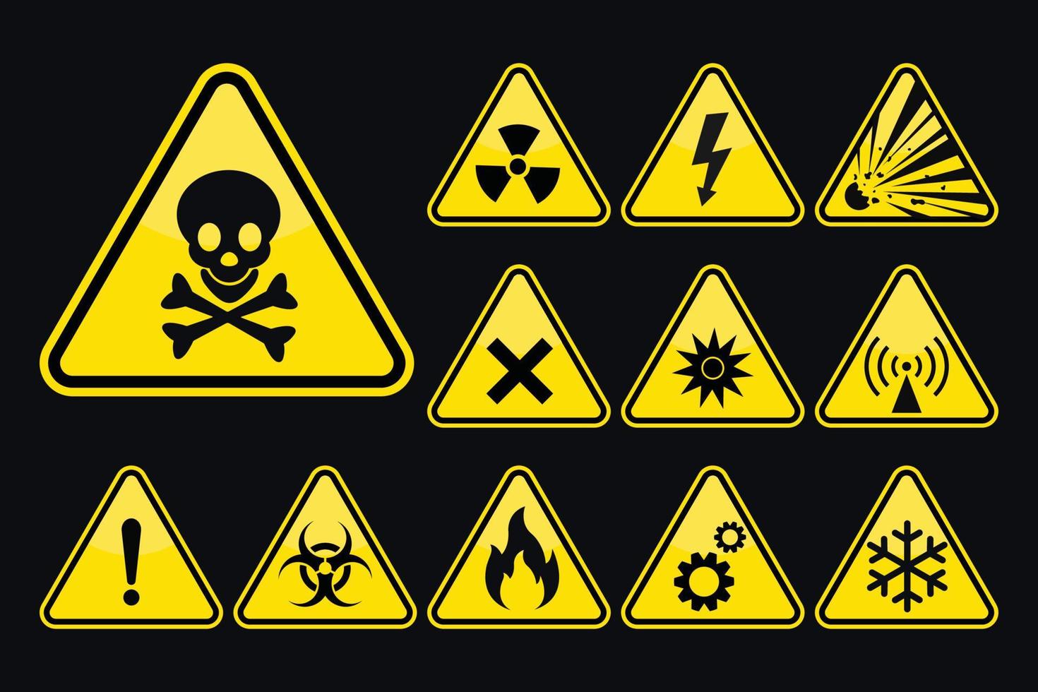 Set Of Road Sign Icons Vector Illustration In Flat design